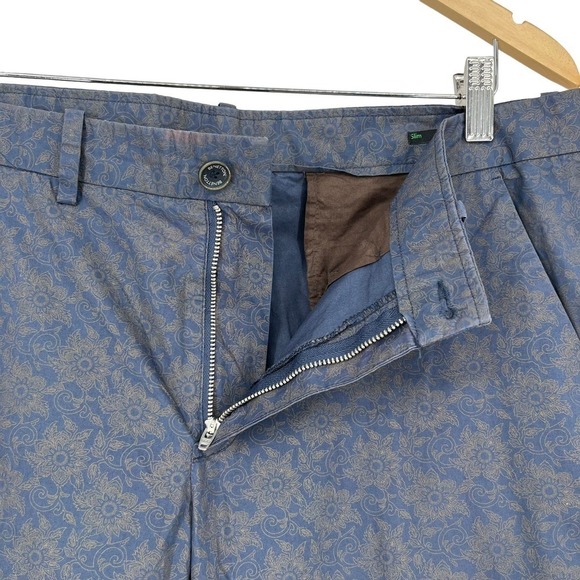 Stile Benetton Pants Floral Paisley‎ Navy Gold Slim Fit Women’s Waist 36” - Picture 5 of 10